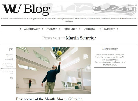 Martin Schreier WU Blog