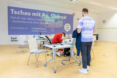 Person inside the vaccination center