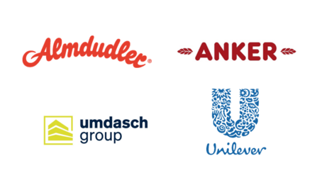 Logos Almdudler, Anker, Umdasch, Unilever