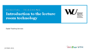 Introduction to the lecture room technology: everything you need to know (English version) 