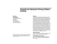 Towards an Interactive Privacy Pattern Catalogue
