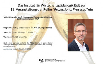 Einladung zum 15. Professional Prosecco