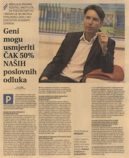 Zeitschrift Ausschnitt (POSLOVNI DNEVNIK, 17. Januar 2019)