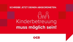 Logo ÖGB Aktion Kinderbetreuung muss möglich sein