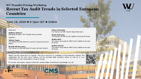 Transfer Pricing Workshop "Recent Tax Audit Trends in Selected European Countries" with CMS on June 18