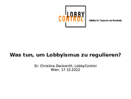 WS 5: Lobbyismus