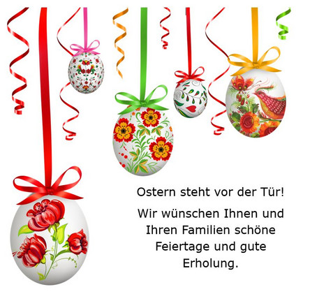 Ostereier mit Osterwunsch