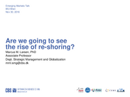 Presentation by Dr. Larsen, Copenhagen Business School