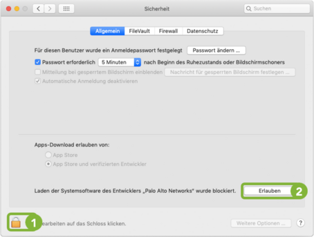 Installation aus macOS