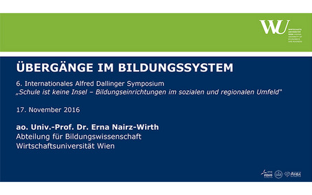 Vortrag: Übergänge im Bildungssystem