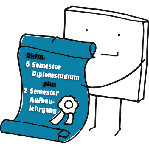Illustation zu: Diplomstudium + Aufbaulehrgang = Handelslehrer:in