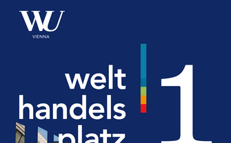 Podcast Logo in dunkelblau mit der Schrift welthandelsplatz 1