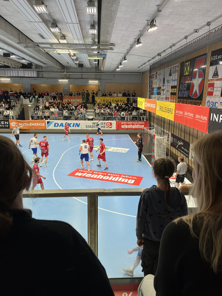 Buddies beim Handballmatch