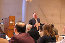 Richard Stern during opening of the symposium