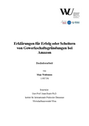 Best Practice Bachelor's thesis: Formation of trade unions at Amazon (German)