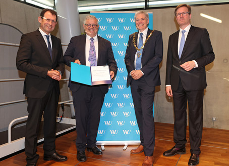 C. Grabenwarter, P. Huber, Rektor Sausgruber, M. Spitzer ©Foto Pfluegl
