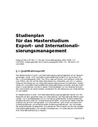 Aktueller ExInt-Studienplan (Update am 21. Mai 2025)