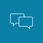 Here you see an icon of speech bubbles.