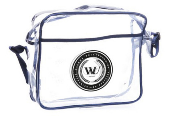 dursichtige Tasche mit WU-Logo