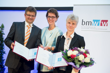 August Österle, Iris Rauskala (BMWFW) und Ulrike Schneider 