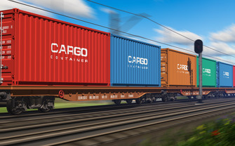 [Translate to English:] Eine Reihe Schiffscontainer