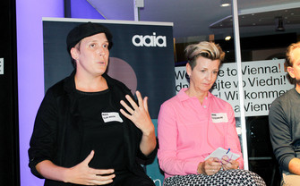 Maria Clar at aaia networking event
