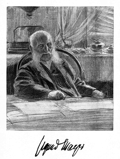 Drawing by Sigmund Mayer, from his memoirs dated 1911