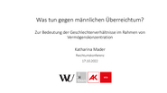 WS 11: Männlicher Überreichtum