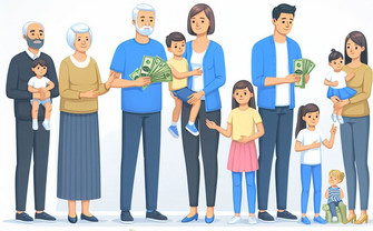 Familien Geld Hände (mit KI erstellt)