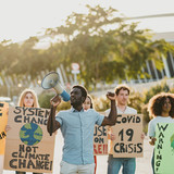 Eine Gruppe von Klima Protestierenden