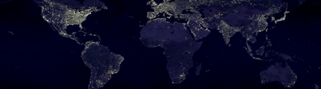 Earth at night from space
