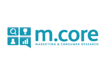 turquoise letters spelling out m.core