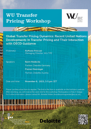 Transfer Pricing Workshop "Global Transfer Pricing Dynamics: Recent United Nations Developments in Transfer Pricing and Their Interaction with OECD Guidance" with Deloitte on November 6