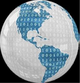 globe with binary code