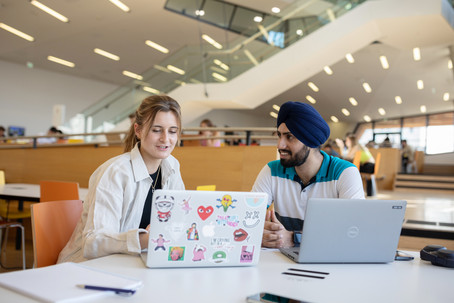 Students with laptops