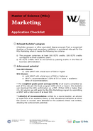 MSc Marketing Application Checklist