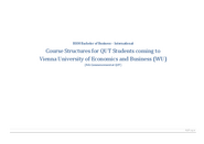 Course structure for QUT Students coming to WU (by QUT major)