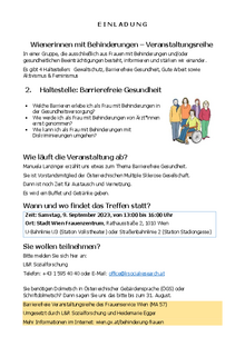 Einladung barrierefreie Gesundheit