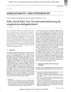 Pillar One & Pillar Two: Die Internationalisierung der umgekehrten Maßgeblichkeit?