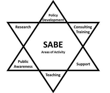 SABE's Areas of Activity: Policy Development, Consulting & Training, Support, Teaching, Public Awareness and Research