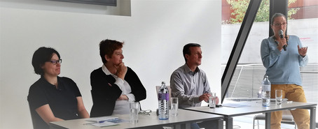 Diskussionsteilnehmer/innen Poduiumsdiskussion "Arbeit und Klima"
