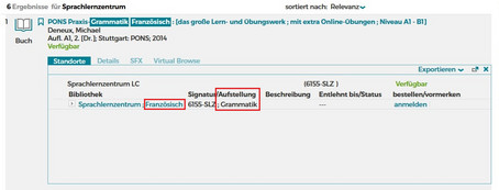 Finden der Medien im Selbstlernbereich