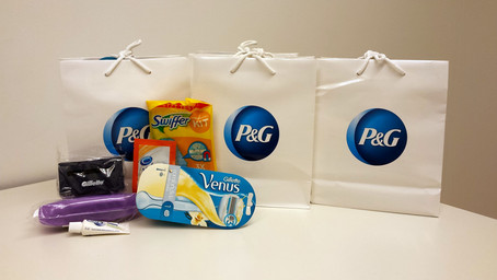 The P&G give-aways were well received