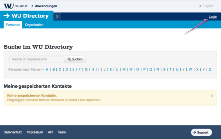[Translate to English:] Login im WU Directory