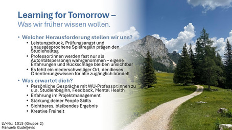 Learning for Tomorrow