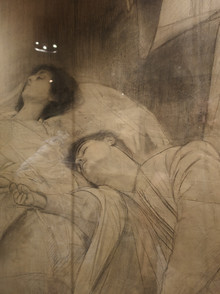 Klimt Deckenfresken im Burgtheater - Bleistiftskizze für Deckenfresken Rome und Julia