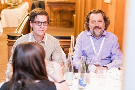 Prof. Dr. Dietmar Rößl & Stefan Radakovics, MSc. beim Abendessen bei der 18. Internationalen Genossenschaftswissenschaftlichen Tagung in Luzern 