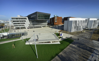 Luftaufnahme des Campus WU