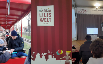 people riding the Liliputbahn