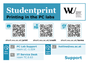 Studentprint sticker on the multifunctional devices